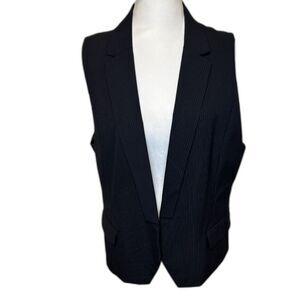 GAP Women’s Black Pinstripe Tuxedo Vest Tailored Sleeveless